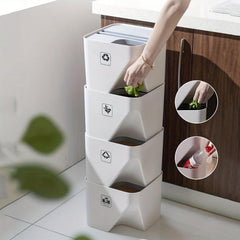 Stackable Trash Sorting Bins for Home Kitchen & Office