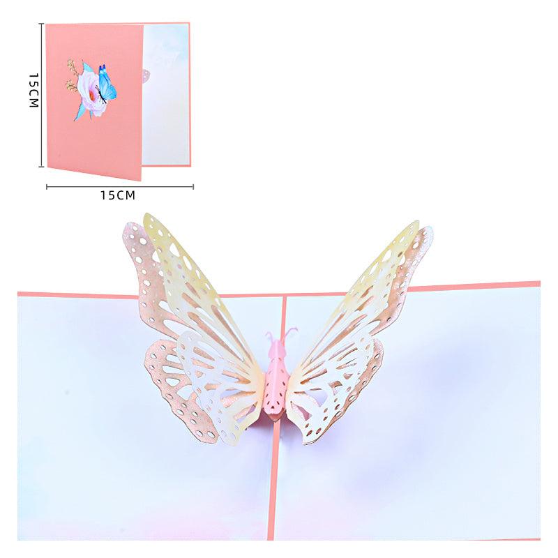 3D Butterfly Pop Up Thank You Card for Mother Anniversary Wedding Invitation