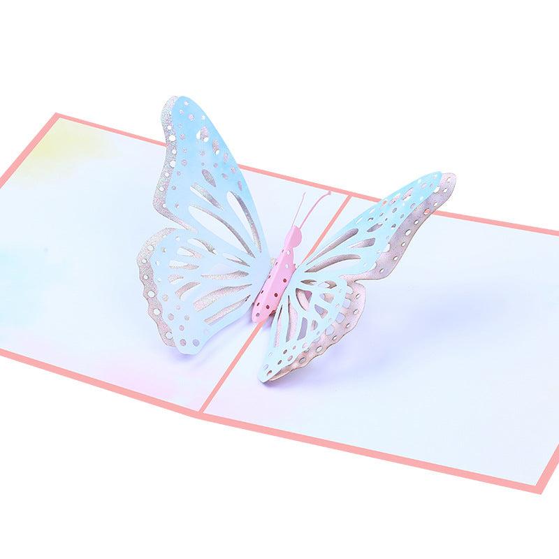 3D Butterfly Pop Up Thank You Card for Mother Anniversary Wedding Invitation
