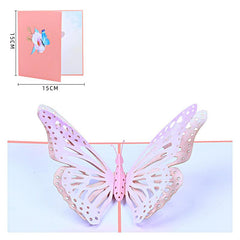 3D Butterfly Pop Up Thank You Card for Mother Anniversary Wedding Invitation