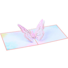 3D Butterfly Pop Up Thank You Card for Mother Anniversary Wedding Invitation