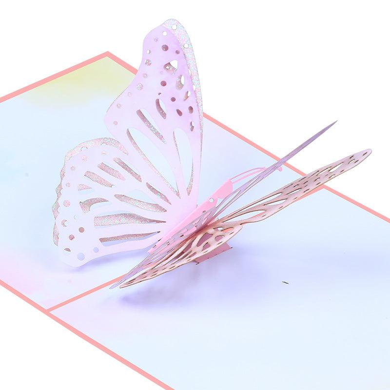3D Butterfly Pop Up Thank You Card for Mother Anniversary Wedding Invitation