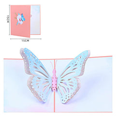3D Butterfly Pop Up Thank You Card for Mother Anniversary Wedding Invitation