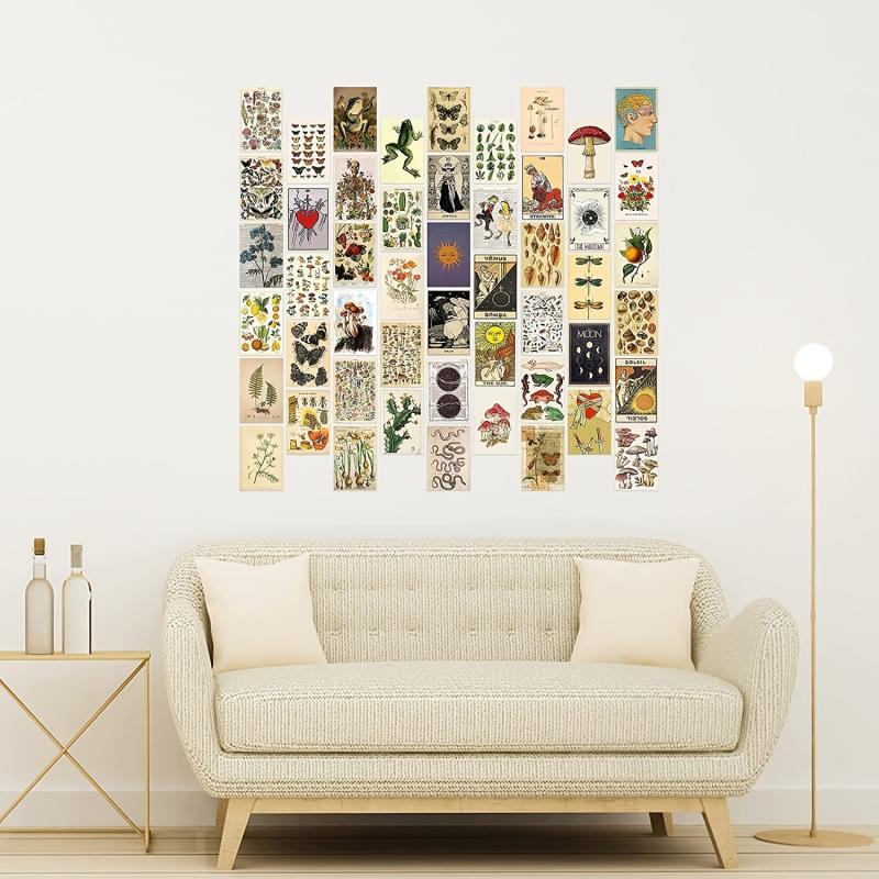 50pcs Vintage Postcard Set Retro Style Plants Butterfly Mushroom Nature