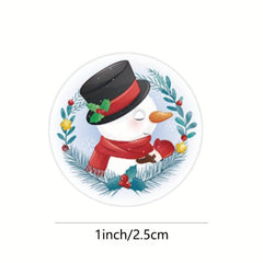500pcs Cartoon Merry Christmas Santa Sticker Roll Xmas Cards Packa