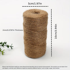 Natural Jute Twine 328ft 100m Long Twine Crafts Gift Wrapping Packing Gardening