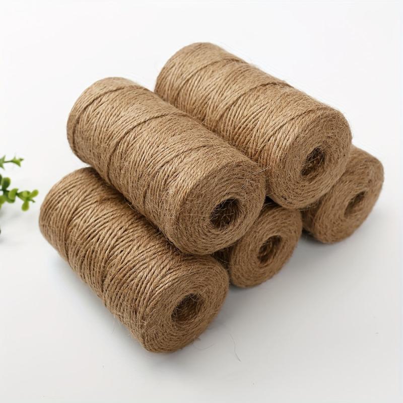 Natural Jute Twine 328ft 100m Long Twine Crafts Gift Wrapping Packing Gardening