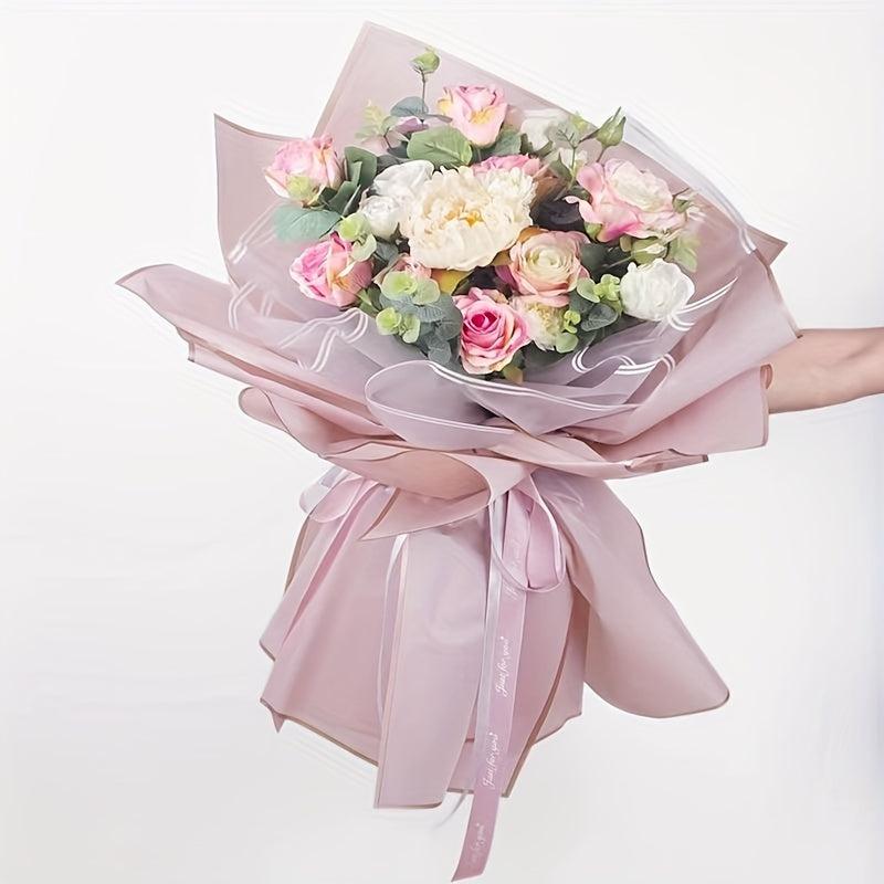 4pcs Flower Bouquet Wrapping Paper Matte Floral Gift Packag