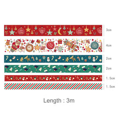 6pcs Christmas Washi Tape Set for DIY Crafts Gift Wrapping Scrapbooking