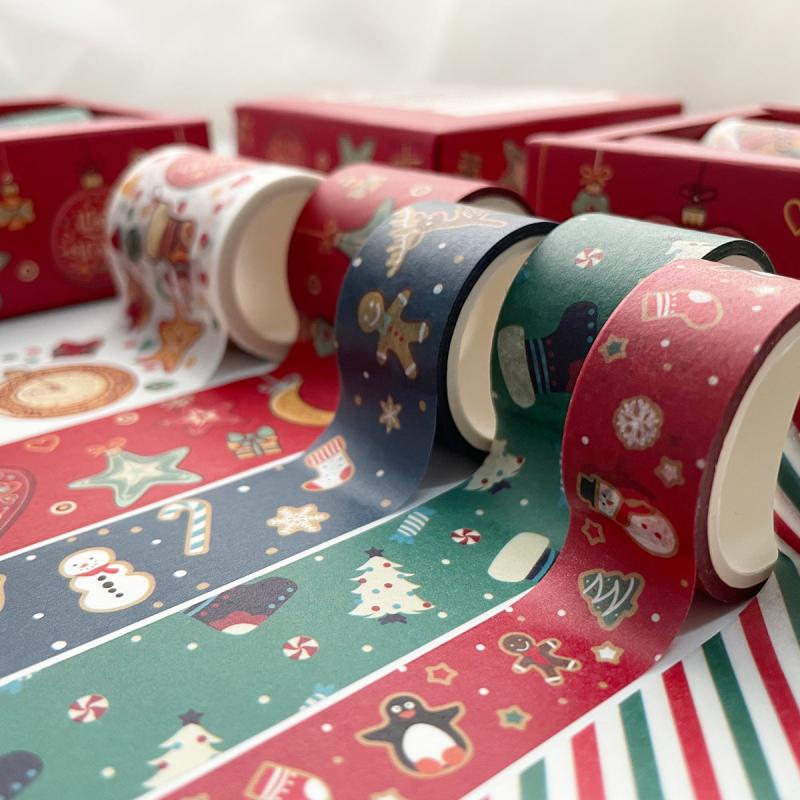 6pcs Christmas Washi Tape Set for DIY Crafts Gift Wrapping Scrapbooking