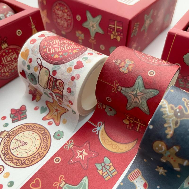 6pcs Christmas Washi Tape Set for DIY Crafts Gift Wrapping Scrapbooking