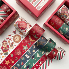 6pcs Christmas Washi Tape Set for DIY Crafts Gift Wrapping Scrapbooking
