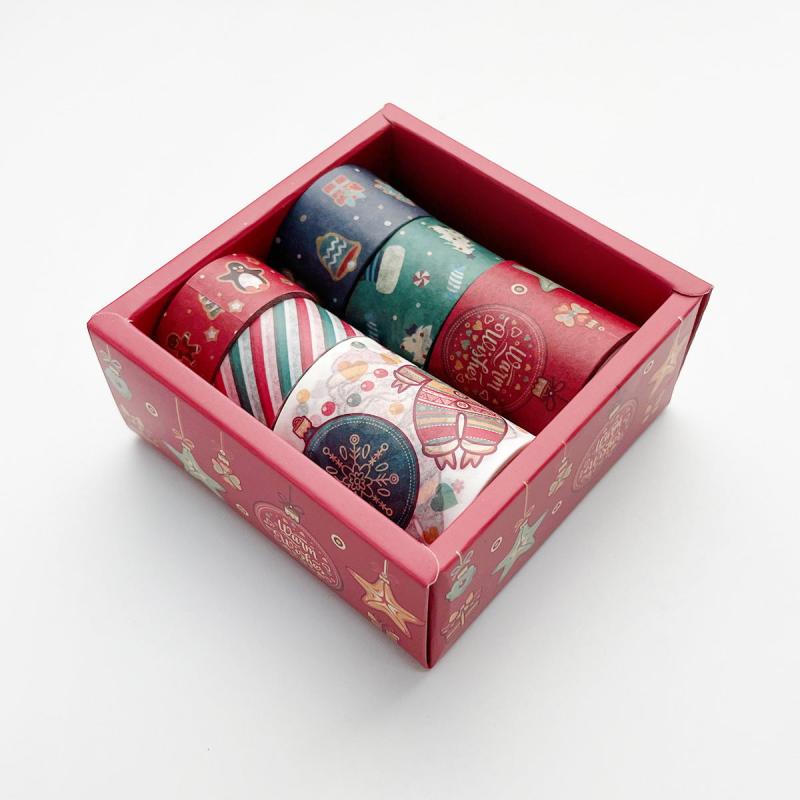 6pcs Christmas Washi Tape Set for DIY Crafts Gift Wrapping Scrapbooking