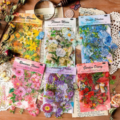 100 Vintage Floral Stickers Blooming Flowers For DIY Art Crafts