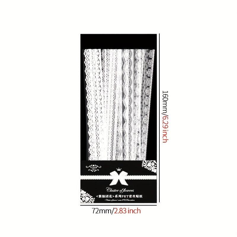 30pcs Waterproof Lace Stickers for Scrapbooking DIY Journals