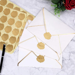 50pcs Golden/Silvery Heart Envelope Seals for Wedding Invitations