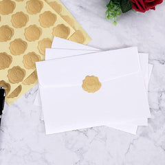 50pcs Golden/Silvery Heart Envelope Seals for Wedding Invitations