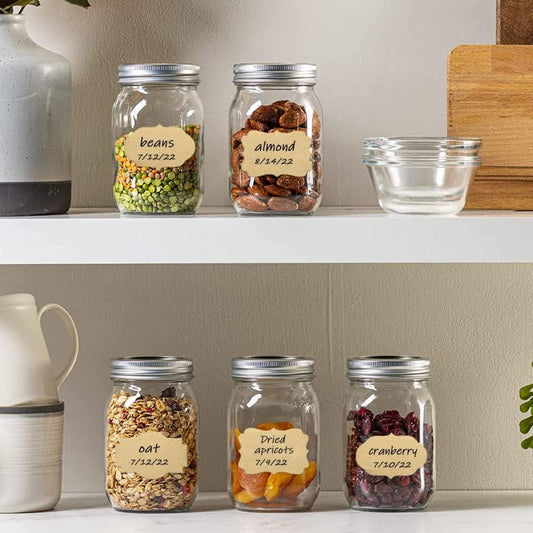 300 Self Adhesive Jar Labels Gift Tags for Mason Jars Storage Spice Bottles