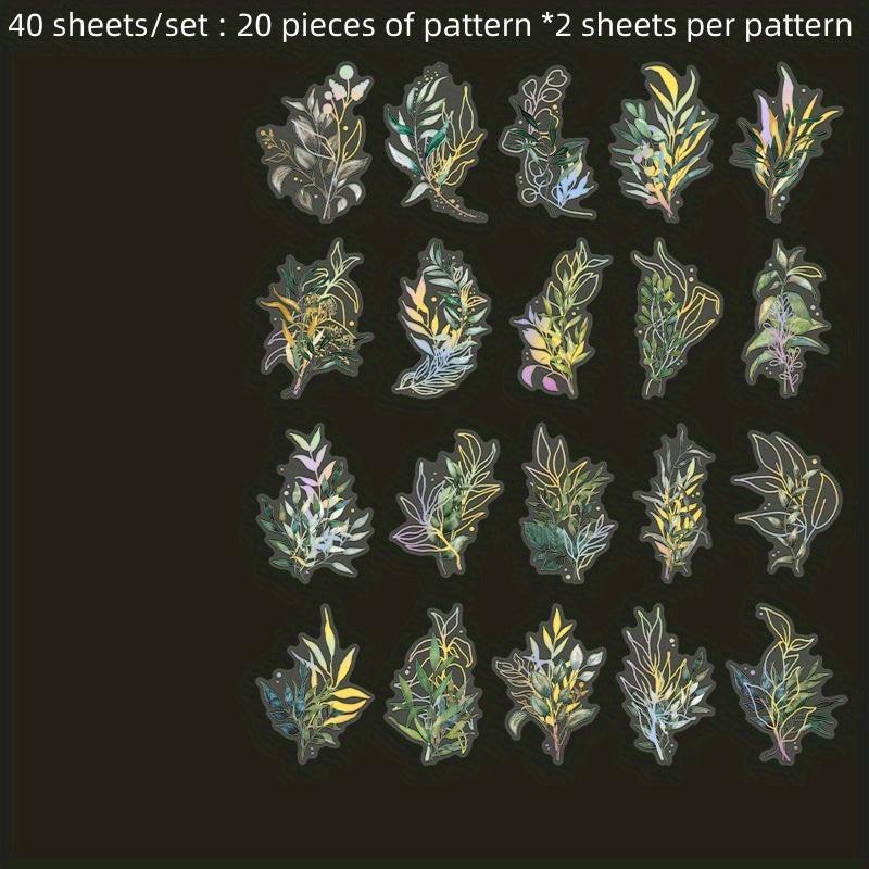 40 Sheets Retro Flower Plant Stickers for DIY Projects Notebooks
