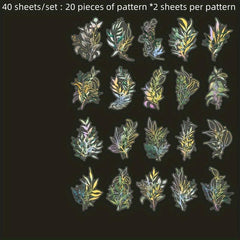 40 Sheets Retro Flower Plant Stickers for DIY Projects Notebooks