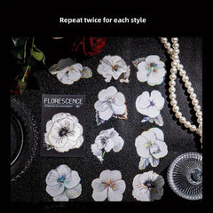 20pcs Pack Night Rose Decorative Stickers for Scrapbooking Diary Planner