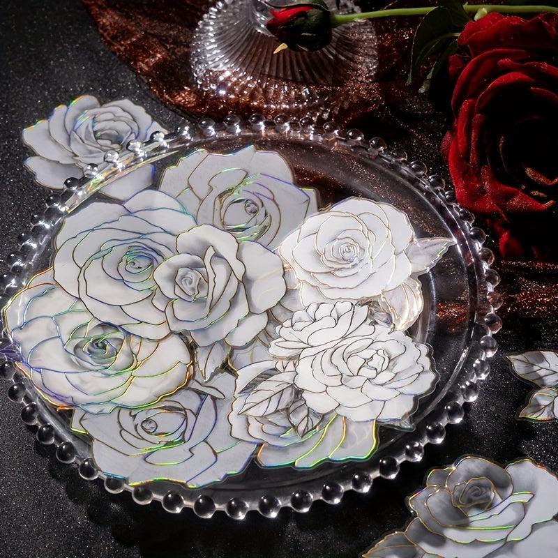 20pcs Pack Night Rose Decorative Stickers for Scrapbooking Diary Planner