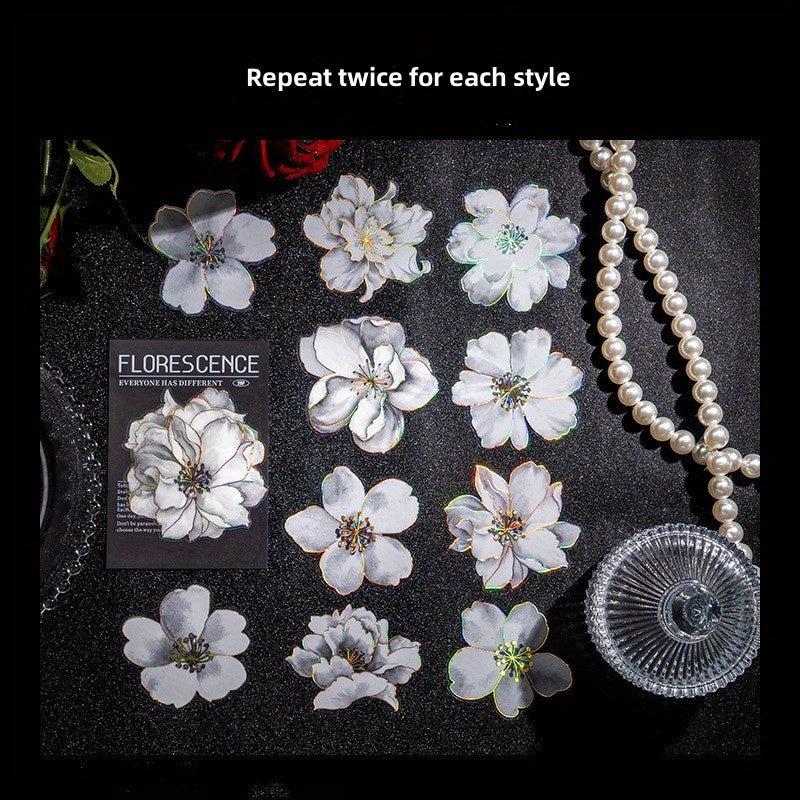 20pcs Pack Night Rose Decorative Stickers for Scrapbooking Diary Planner