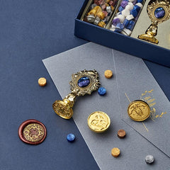 Wax Seal Stamp Kit Envelope Sealing Wax With Box Creative Star Wax Seal Beads