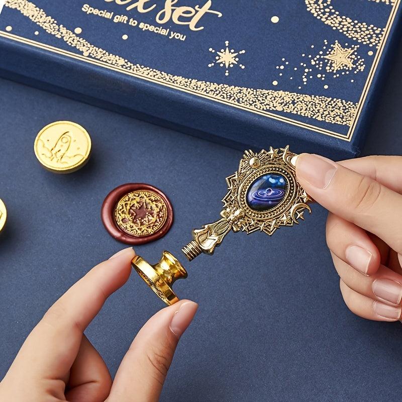 Wax Seal Stamp Kit Envelope Sealing Wax With Box Creative Star Wax Seal Beads