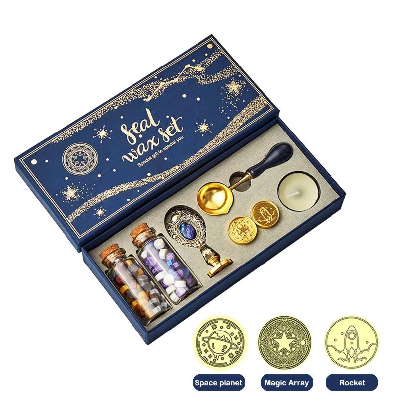 Wax Seal Stamp Kit Envelope Sealing Wax With Box Creative Star Wax Seal Beads