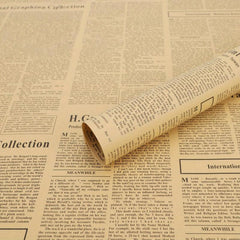 10pcs English Newspaper Double Sided Printing Love Flower Wrapping Papers