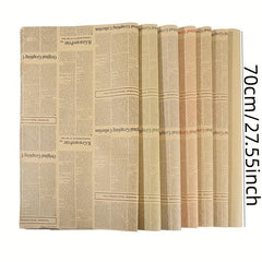 10pcs English Newspaper Double Sided Printing Love Flower Wrapping Papers