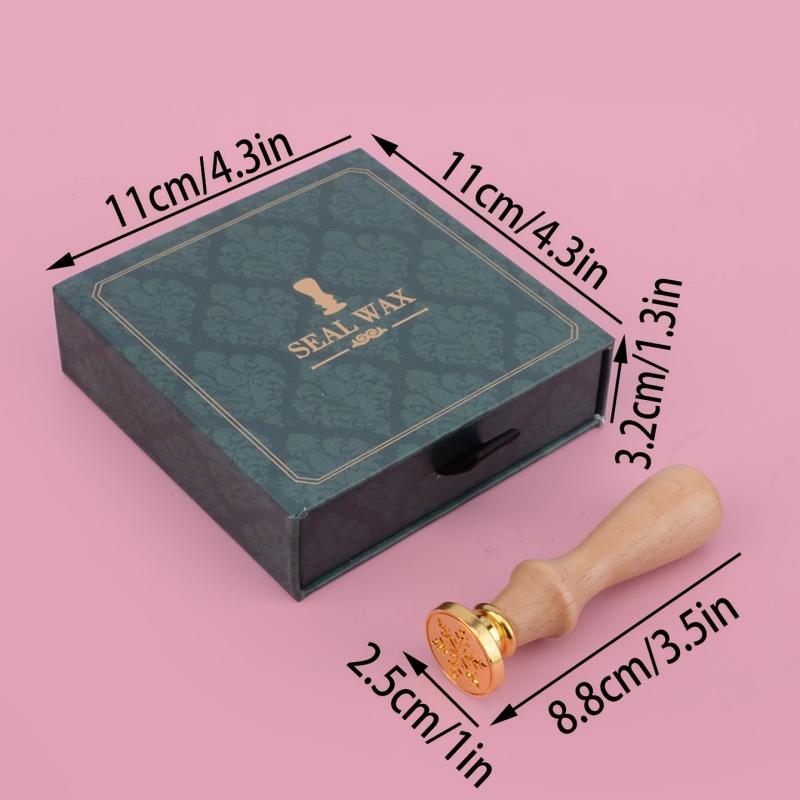 Christmas Wax Stamp Set with 6 Heads, Spoon, Stove - Holiday Sealing Kit