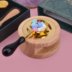 Christmas Wax Stamp Set with 6 Heads, Spoon, Stove - Holiday Sealing Kit