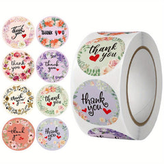 Floral Thank You Stickers, Waterproof, Small Business, Thanksgiving