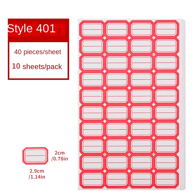400 PCS Self-adhesive Label Stickers for Marking Name and Classification