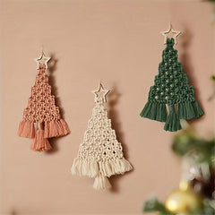 3pcs DIY Woven Christmas Tree Kit Wall Hanging Rope Decoration