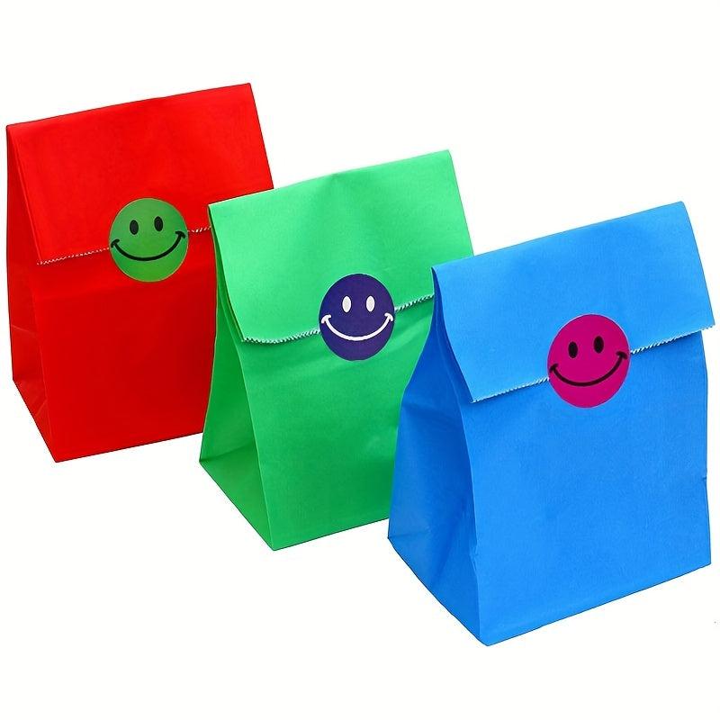 500pcs 1inch Smile Face Sealing Label Sticker in 8 Colors
