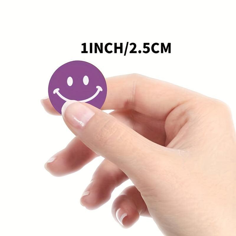 500pcs 1inch Smile Face Sealing Label Sticker in 8 Colors