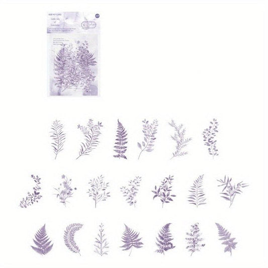 40pcs Retro Plant Sticker Bag Journal Diary Seal Sticker