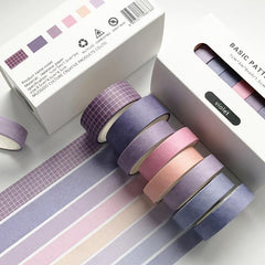 8 Colored Washi Masking Tape for Crafts Labeling
