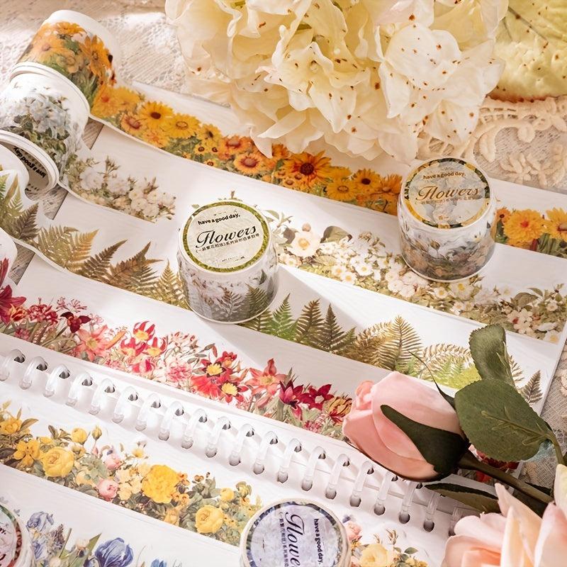 Vintage Plant Flower Rose Washi Tape 1.18in x 3m