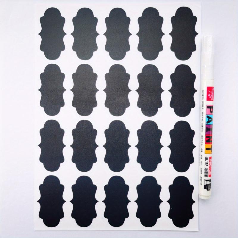 100pcs Waterproof Chalkboard Spice Jar Labels Blackboard Marker Pen Stickers