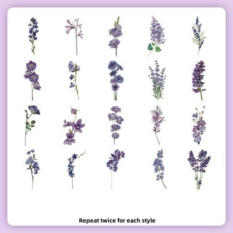 40pcs Retro Plant & Butterfly Stickers for Scrapbooking Journals