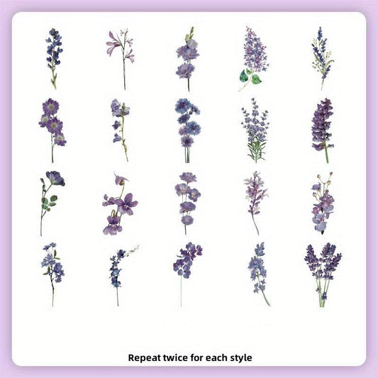 40pcs Retro Plant & Butterfly Stickers for Scrapbooking Journals