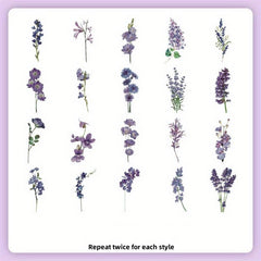 40pcs Retro Plant & Butterfly Stickers for Scrapbooking Journals