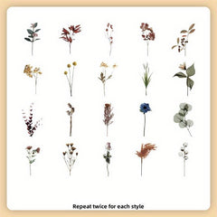 40pcs Retro Plant & Butterfly Stickers for Scrapbooking Journals