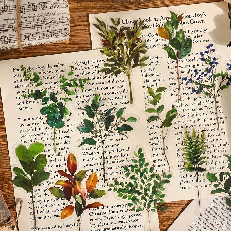 40pcs Retro Plant & Butterfly Stickers for Scrapbooking Journals