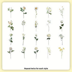 40pcs Retro Plant & Butterfly Stickers for Scrapbooking Journals
