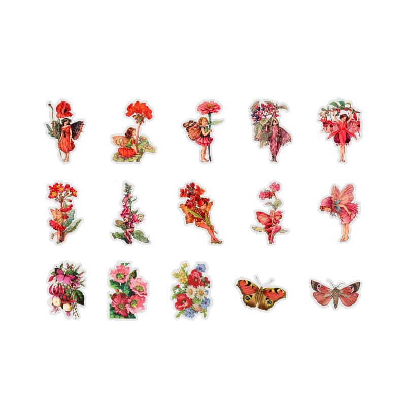 45pcs Flower Fairy Diary Series Boxed Stickers for DIY Hand Account Book